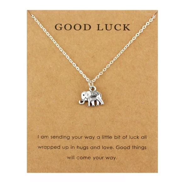 Elephant Good Luck Horseshoe Pendants Necklaces - Picture 1 of 3